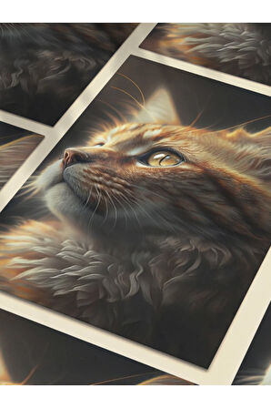 Kedi Teması, Özel Tasarım Kağıt Poster, Duvar Sanatı