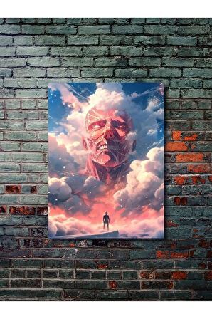 Colossal Titan - Attack On Titan, Anime - Manga Serisi, Özel Tasarım Kağıt Poster, Duvar Sanatı
