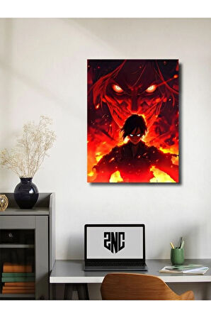 Eren Jaegerr - Attack On Titan, Anime - Manga Serisi, Özel Tasarım Kağıt Poster, Duvar Sanatı