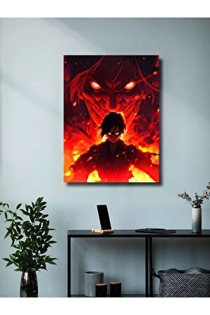 Eren Jaegerr - Attack On Titan, Anime - Manga Serisi, Özel Tasarım Kağıt Poster, Duvar Sanatı