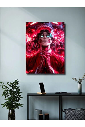 Eren Jaegerr - Attack On Titan, Anime - Manga Serisi, Özel Tasarım Kağıt Poster, Duvar Sanatı
