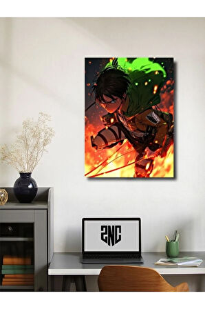 Levi Ackerman - Attack On Titan, Anime - Manga Serisi, Özel Tasarım Kağıt Poster, Duvar Sanatı
