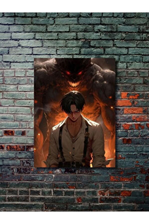 Levi Ackerman - Attack On Titan, Anime - Manga Serisi, Özel Tasarım Kağıt Poster, Duvar Sanatı