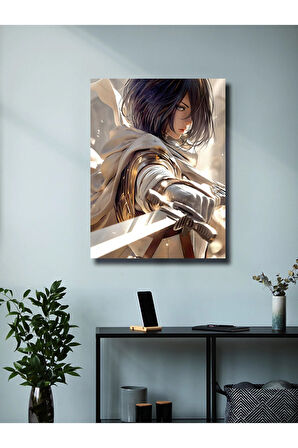 Mikasa Akerman - Attack On Titan - Anime & Manga Posterleri, Özel Tasarım Kağıt Poster, Duvar Sanatı