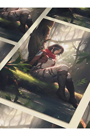 Mikasa Akerman - Attack On Titan - Anime & Manga Posterleri, Özel Tasarım Kağıt Poster