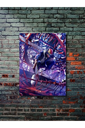 Denji - Chainsaw Man, Anime - Manga Serisi, Özel Tasarım Kağıt Poster, Duvar Sanatı