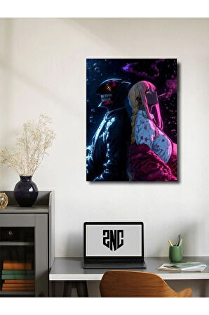 Denji - Makima - Chainsaw Man, Anime - Manga Serisi, Özel Tasarım Kağıt Poster, Duvar Sanatı