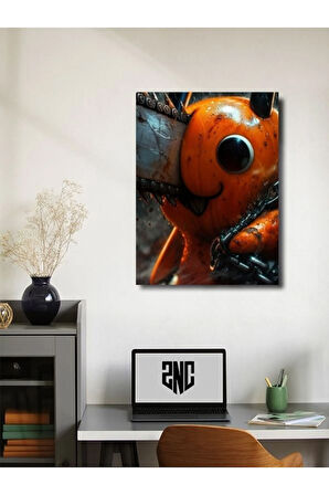 Pochita - Chainsaw Man, Anime - Manga Serisi, Özel Tasarım Kağıt Poster, Duvar Sanatı