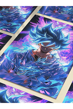 Goku - Dragon Ball - Anime Posterleri, Özel Tasarım Kağıt Poster, Duvar Sanatı