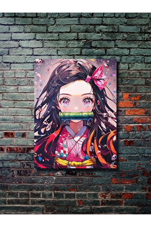 Nezuko - Demon Slayer - Anime & Manga Posterleri, Özel Tasarım Kağıt Poster, Duvar Sanatı