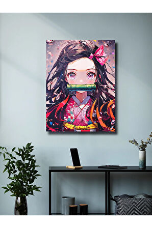 Nezuko - Demon Slayer - Anime & Manga Posterleri, Özel Tasarım Kağıt Poster, Duvar Sanatı