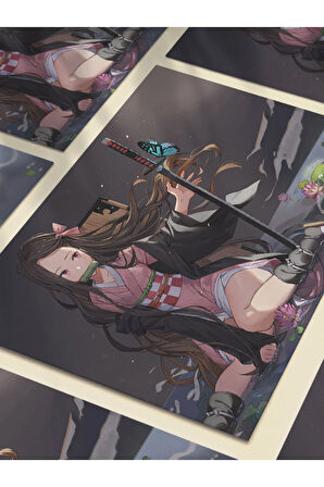 Nezuko - Demon Slayer - Anime & Manga Posterleri, Özel Tasarım Kağıt Poster
