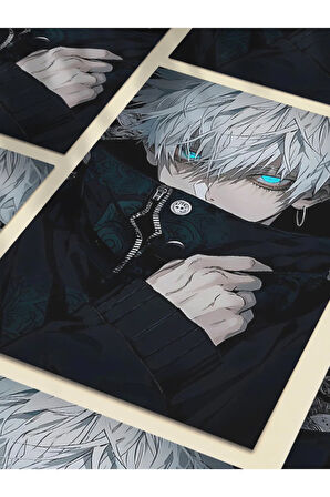 Satoru Gojo, Jujutsu Kaisen, Özel Tasarım Kağıt Poster, Duvar Sanatı
