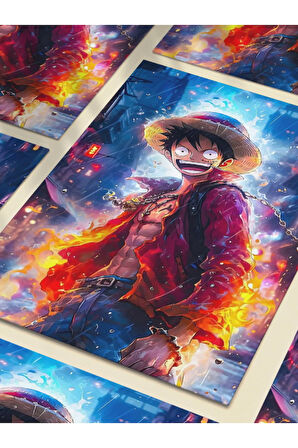 Monkey D. Luffy,One Piece Posterleri, Özel Tasarım Kağıt Poster, Duvar Sanatı