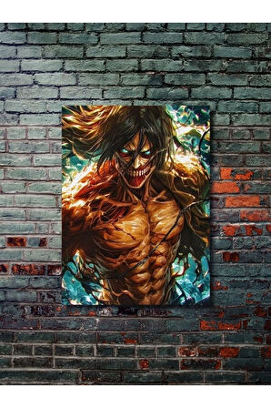 Eren Jaegerr - Attack On Titan, Anime - Manga Serisi, Özel Tasarım Kağıt Poster, Duvar Sanatı