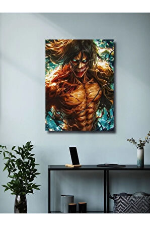 Eren Jaegerr - Attack On Titan, Anime - Manga Serisi, Özel Tasarım Kağıt Poster, Duvar Sanatı