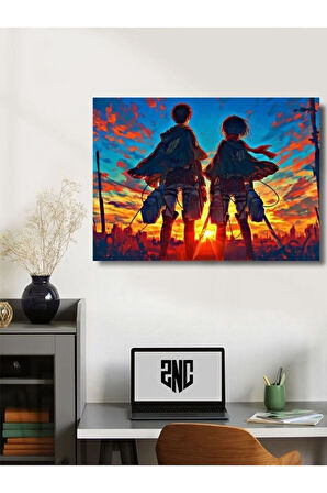 Levi, Mikasa Ackerman - Attack On Titan Anime - Manga Serisi, Özel Tasarım Kağıt Poster Duvar Sanatı