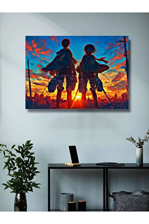 Levi, Mikasa Ackerman - Attack On Titan Anime - Manga Serisi, Özel Tasarım Kağıt Poster Duvar Sanatı