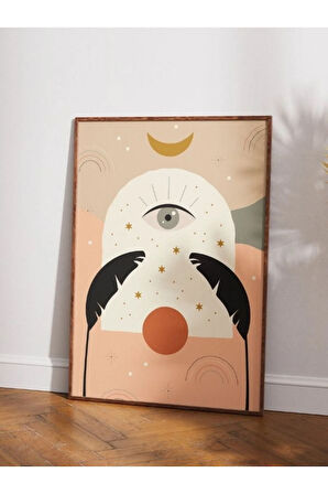 Bohem Minimalist Tasarım, Boho Sanatı Posterleri, Özel Tasarım Kağıt Poster