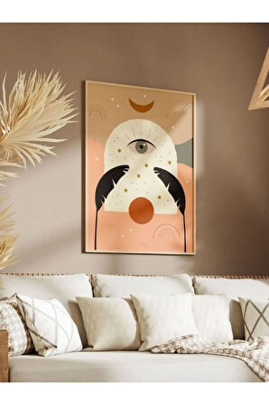 Bohem Minimalist Tasarım, Boho Sanatı Posterleri, Özel Tasarım Kağıt Poster