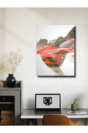 Chevrolet Corvette, Eşsiz Tasarım Otomobil Posterleri, Özel Tasarım Kağıt Poster, Duvar Sanatı