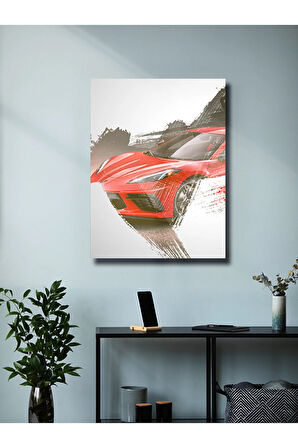 Chevrolet Corvette, Eşsiz Tasarım Otomobil Posterleri, Özel Tasarım Kağıt Poster, Duvar Sanatı