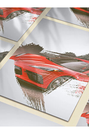 Chevrolet Corvette, Eşsiz Tasarım Otomobil Posterleri, Özel Tasarım Kağıt Poster, Duvar Sanatı