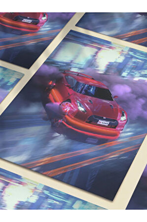 Nissan Skyline GTR35, Eşsiz Tasarım Otomobil Posterleri, Özel Tasarım Kağıt Poster, Duvar Sanatı