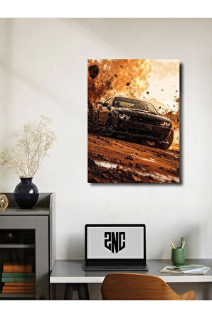 Dodge Charger SRT, Eşsiz Tasarım Otomobil Posterleri, Özel Tasarım Kağıt Poster