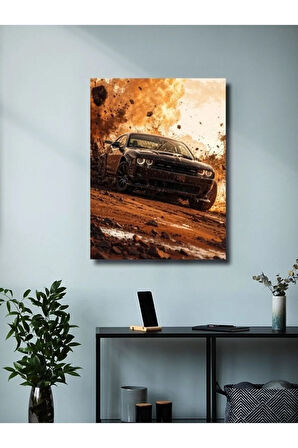 Dodge Charger SRT, Eşsiz Tasarım Otomobil Posterleri, Özel Tasarım Kağıt Poster