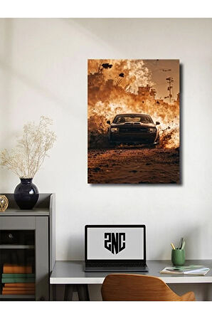 Dodge Charger SRT, Eşsiz Tasarım Otomobil Posterleri, Özel Tasarım Kağıt Poster