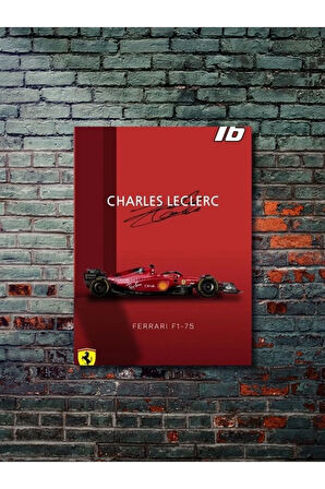 Charles Leclerc - Formula -1 - Eşsiz Tasarım Otomobil Posterleri, Özel Tasarım Kağıt Poster