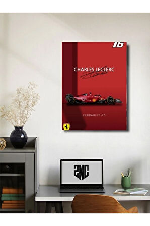 Charles Leclerc - Formula -1 - Eşsiz Tasarım Otomobil Posterleri, Özel Tasarım Kağıt Poster