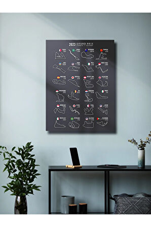 Formula 1 2023 Pist Takvimi, Eşsiz Tasarım Otomobil Posterleri, Özel Tasarım Kağıt Poster