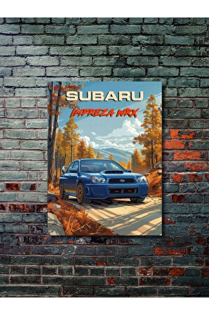 Subaru İmpreza WRX, Eşsiz Tasarım Otomobil Posterleri, Özel Tasarım Kağıt Poster