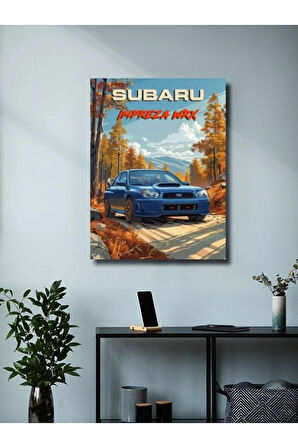 Subaru İmpreza WRX, Eşsiz Tasarım Otomobil Posterleri, Özel Tasarım Kağıt Poster