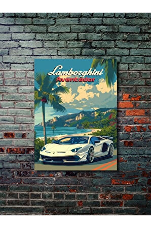 Lamborghini Aventador, Eşsiz Tasarım Otomobil Posterleri, Özel Tasarım Kağıt Poster