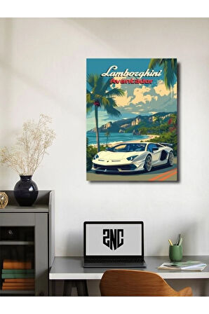 Lamborghini Aventador, Eşsiz Tasarım Otomobil Posterleri, Özel Tasarım Kağıt Poster