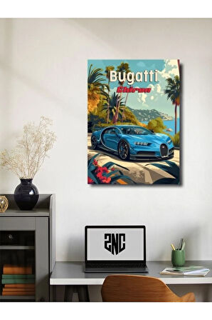 Bugatti Chiron, Eşsiz Tasarım Otomobil Posterleri, Özel Tasarım Kağıt Poster