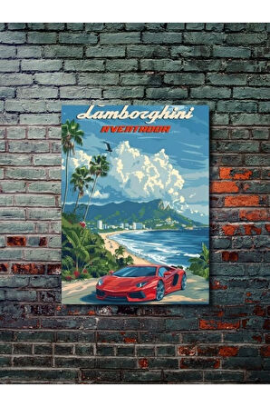 Lamborghini Aventador, Eşsiz Tasarım Otomobil Posterleri, Özel Tasarım Kağıt Poster