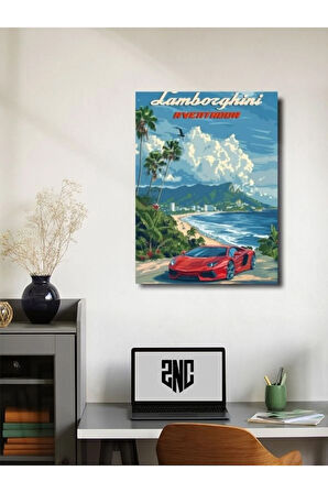 Lamborghini Aventador, Eşsiz Tasarım Otomobil Posterleri, Özel Tasarım Kağıt Poster
