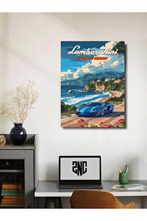 Lamborghini Aventador, Eşsiz Tasarım Otomobil Posterleri, Özel Tasarım Kağıt Poster