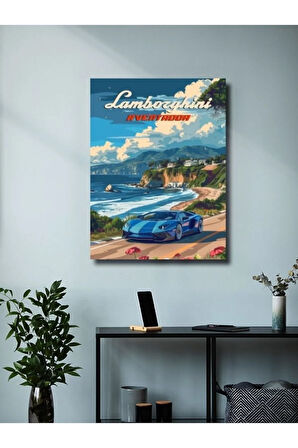 Lamborghini Aventador, Eşsiz Tasarım Otomobil Posterleri, Özel Tasarım Kağıt Poster