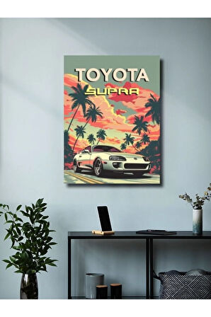 Toyota Supra, Eşsiz Tasarım Otomobil Posterleri, Özel Tasarım Kağıt Poster
