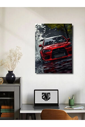 Mitsubishi Lancer Evo X, Eşsiz Tasarım Otomobil Posterleri, Özel Tasarım Kağıt Poster