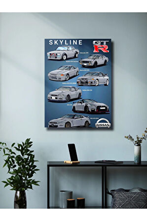 Nissan Skyline Series, Eşsiz Tasarım Otomobil Posterleri, Özel Tasarım Kağıt Poster
