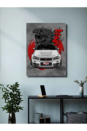 Nissan Skyline GTR34 - Eşsiz Tasarım Otomobil Posterleri, Özel Tasarım Kağıt Poster