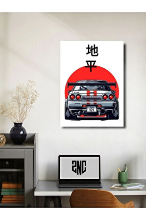 Nissan Skyline GTR34, Eşsiz Tasarım Otomobil Posterleri, Özel Tasarım Kağıt Poster