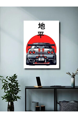 Nissan Skyline GTR34, Eşsiz Tasarım Otomobil Posterleri, Özel Tasarım Kağıt Poster
