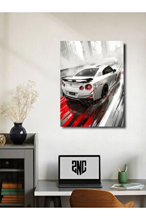 Nissan Skyline GTR35, Eşsiz Tasarım Otomobil Posterleri, Özel Tasarım Kağıt Poster